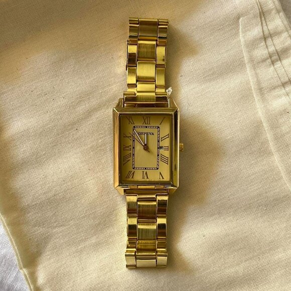 gold style square stainless steel geneva gold luxury watch - Picture 2 of 7